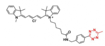 花菁染料Cy5-Methyltetrazine/甲基四嗪，吸收發射波長Ex/Em(nm)：655/678