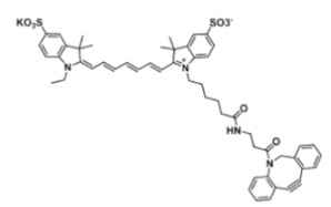 水溶性二磺酸基diSulfo-Cy7 DBCO/二苯基環辛炔，深綠色固體粉末，Ex/Em(nm) 750/773