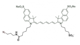 水溶性吲哚菁綠熒光染料diSulfo-ICG azide/N3/疊氮，激發(fā)發(fā)射波長Ex/Em(nm) 751/830