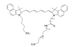 熒光染料ICG-PEG-NH2，吲哚菁綠-聚乙二醇-氨基的物化性質(zhì)及結(jié)構(gòu)式