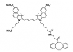 水溶性三磺酸基熒光染料triSulfo-Cy5.5 DBCO/二苯基環辛炔，激發發射波長Ex/Em(nm) 673/691
