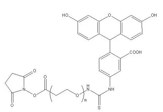 FITC-PEG-NHS，Fluorescein PEG2000 NHS，熒光素聚乙二醇-N-羥基琥珀酰亞胺