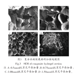 大豆蛋白/殼聚糖復合水凝膠的核磁共振氫譜譜圖核磁分析和電鏡分析