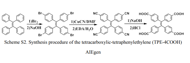 TPE-4COOH，四苯基乙烯(TPE)衍生物，具有pH響應性和聚集誘導發光性質的四苯基乙烯(TPE)衍生物TPE-COOH4