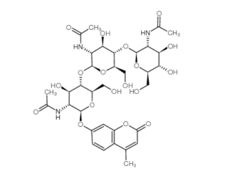 Cas:53643-13-3  4-甲基香豆素基 N,N',N''-三乙酰基-β-D-殼聚三糖苷   4-Methylumbelliferyl-β-D-N,N',N''-Triacetylchitotrioside
